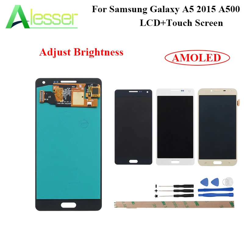

Alesser For Samsung Galaxy A5 2015 LCD A500 A500F A500M A500Y A500FU LCD Display Touch Screen Amoled Screen Digitizer +Tools