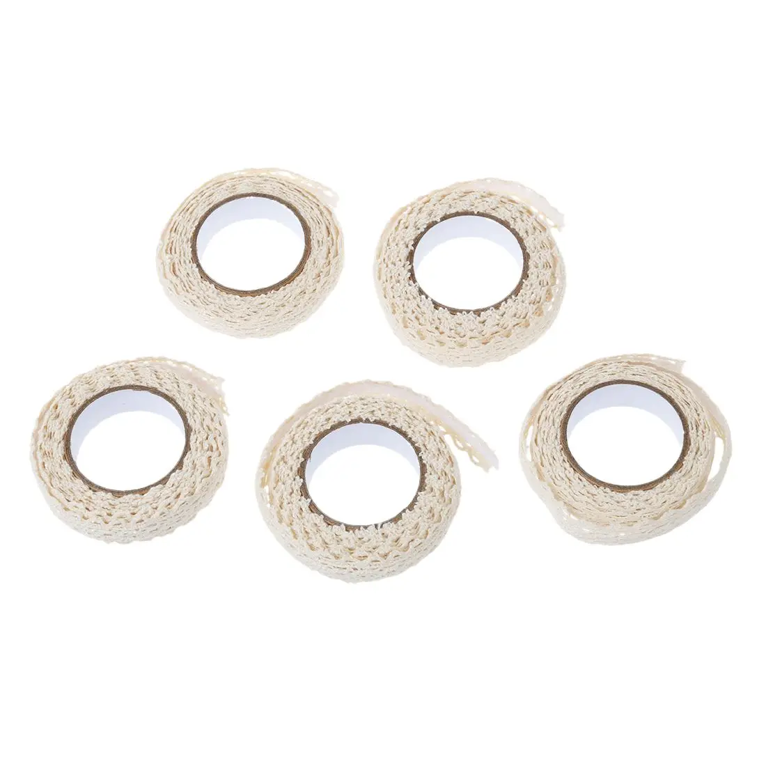 

New-5pcs Roll Lace Ribbon Decorative Adhesive Sticker Galon Masking Tape washi DIY 18mm beige