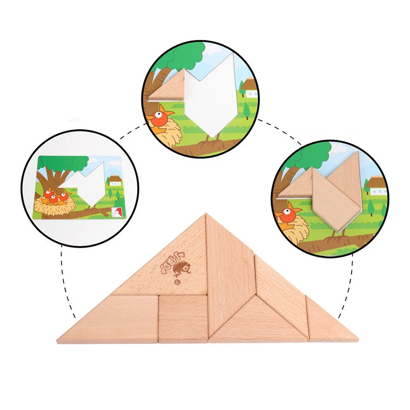 Детская деревянная головоломка, игра для раннего образования, игрушка, головоломка, интеллектуальный вариант, модуль, головоломка, игрушка, креативный Танграм B