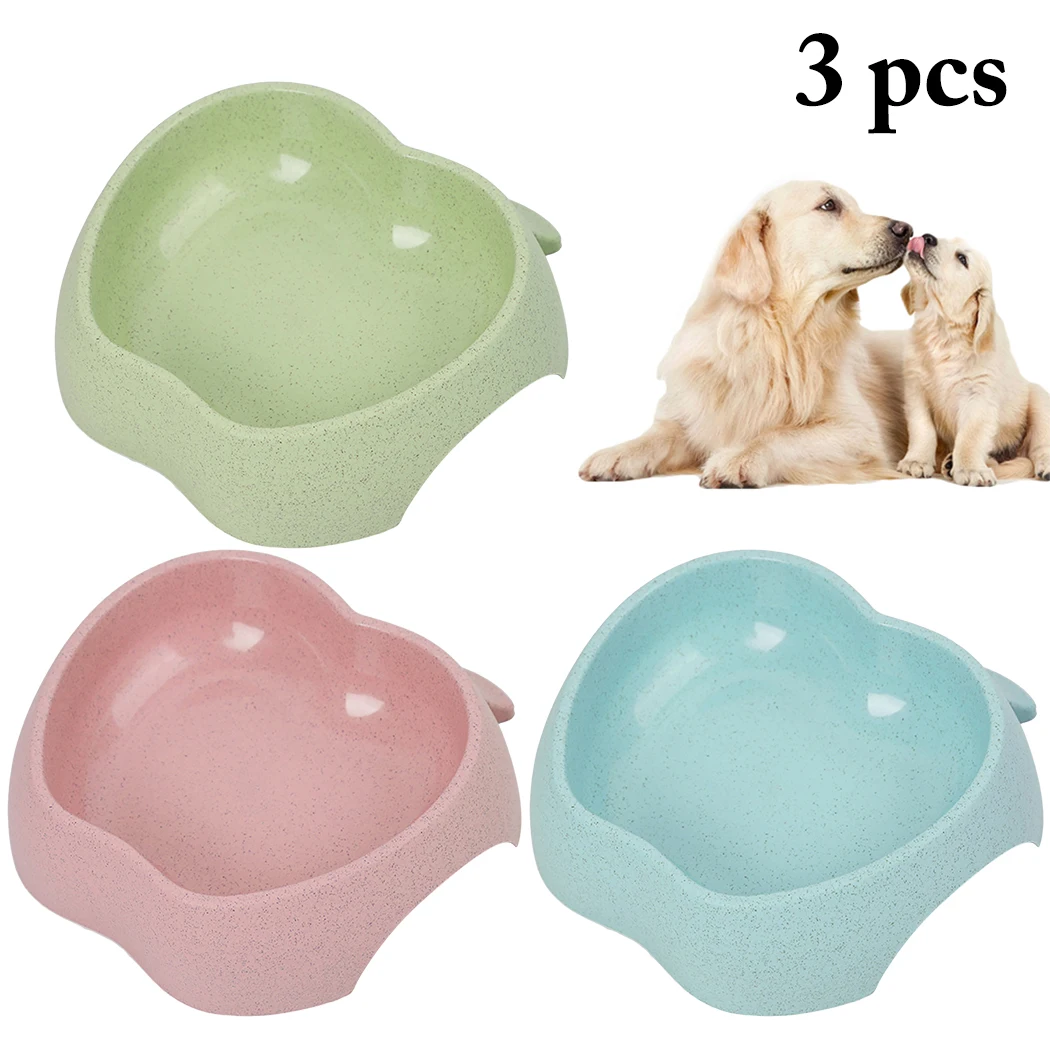 

3pcs Cute Pet Dog Cat Food Feeder Ceramic Non-slip Bowl Food Water Dispenser Puppy Feeding Bowls Cats Cartoon Food Container