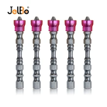 JelBo 5 шт. фиолетовая магнитная головка с одной головкой крестовая отвертка Набор бит S2 стальное противоскользящее кольцо отвертка набор ручной инструмент