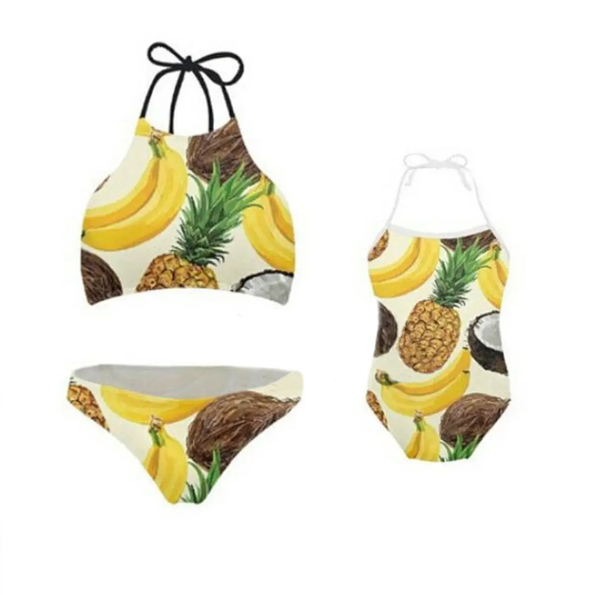 

2019 Newest Hot Mommy&Me Family Matching Bikini Mother Daughter Fruit Two-Piece Suits Printed Swimwear Kids Women Swimsuit
