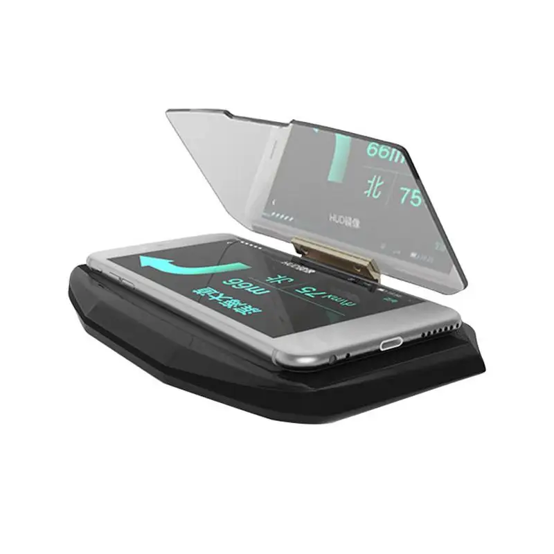 

Car Head-up Display Multi-function HUD Wireless QC Charging Mobile Phone Navigation Holder Speedmeter Water Temperature Odometer