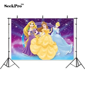 

SeekPro Princess Rapunzel Cinderella Banner Photo Backgrounds Printed Studio Professional Indoor Photographic studio Backdrop