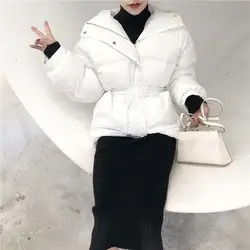 2018 корейский стиль Модные свободные утепленные парки Пальто для будущих мам короткие женские теплые зимние пояса куртки
