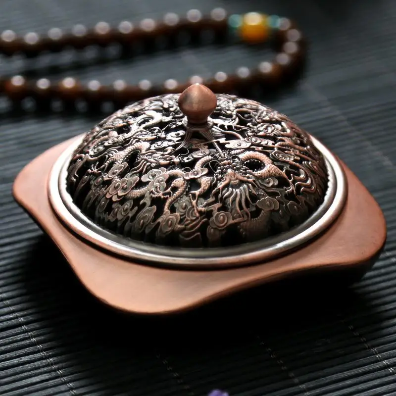 

Zinc Alloy Incense Burner Portable Porcelain Censer Coil Incense Holder Aromatherapy Furnace Holder Use In Home Office Teahouse
