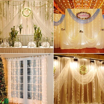 

USB Led Curtain Fairy String Light Flash Copper Wire Remote control 3x3M Led Christmas Light For Wedding Home Garden Party