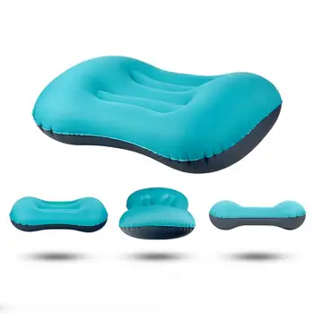 

Travel Pillow Air Cushion Inflatable Double Sided Flocking Cushion Camp Beach Car Plane Hotel Head Rest Bed Sleep Pillow