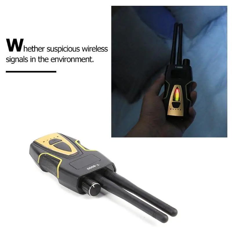 

T-8000 Wireless Dual antenna RF Signal Anti Candid Camera Detector Detector GSM Audio Finder GPS Scan Anti Bug Camera Detector