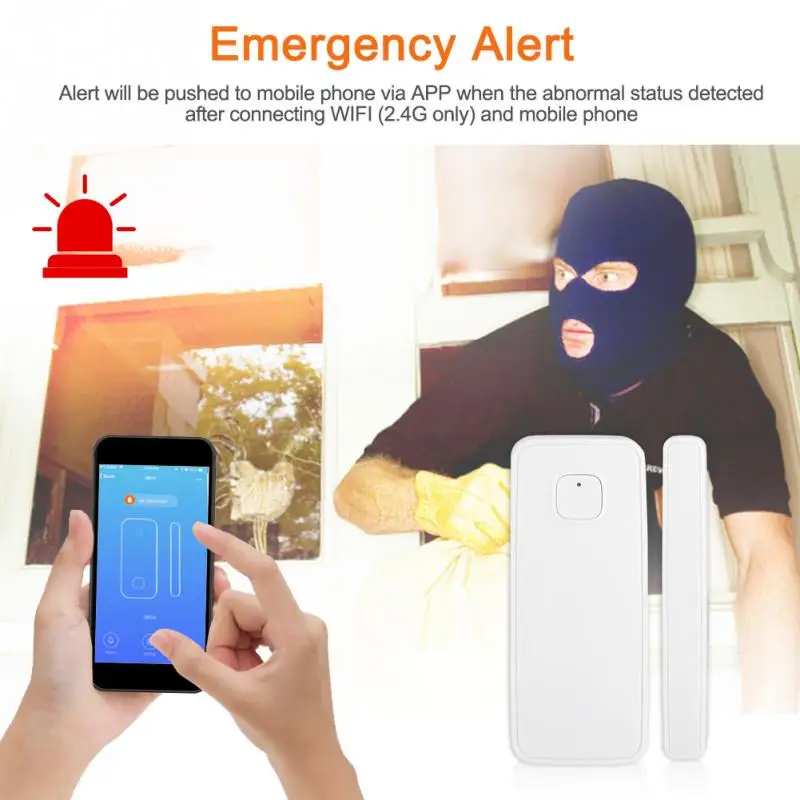 

WIFI Smart Door Window Alarm Sensor Wireless Remote Control for Home Security