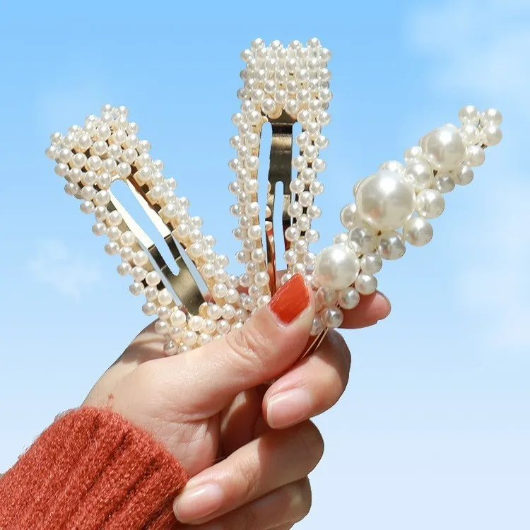 Korea Imitated Pearl Beads Hair Clips For Women Fashion Hair Pin Barrette Set HairPins Girl Hair Accessories handmade Hairgrip