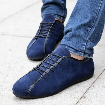 

Ariari Spring Nubuck Leather Men's Shoes Solid Casual Shoes Male Lace Up Shoes Men Comfortable Suede Loafers Shoes For Man Flats