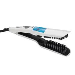 ЖК-волосы прямые Керамика электрическая щетка для укладки Паровая увлажняющий выпрямитель для волос щетки Vapor спрей Быстрый Flat Iron гребень