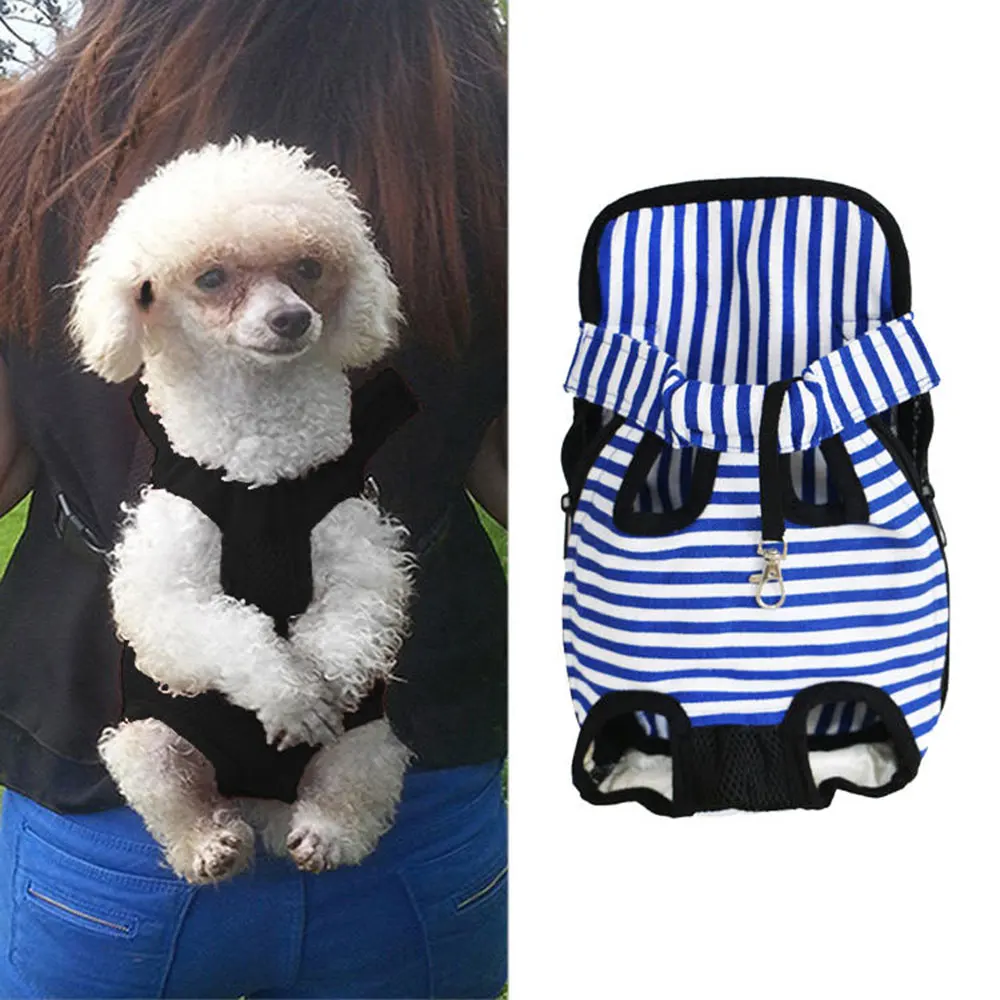Модный Полосатый рюкзак для домашних животных однотонная сумка для переноски Собаки Сумка Передняя сумка рюкзак для домашних животных рюкзак-S/M/L/XL