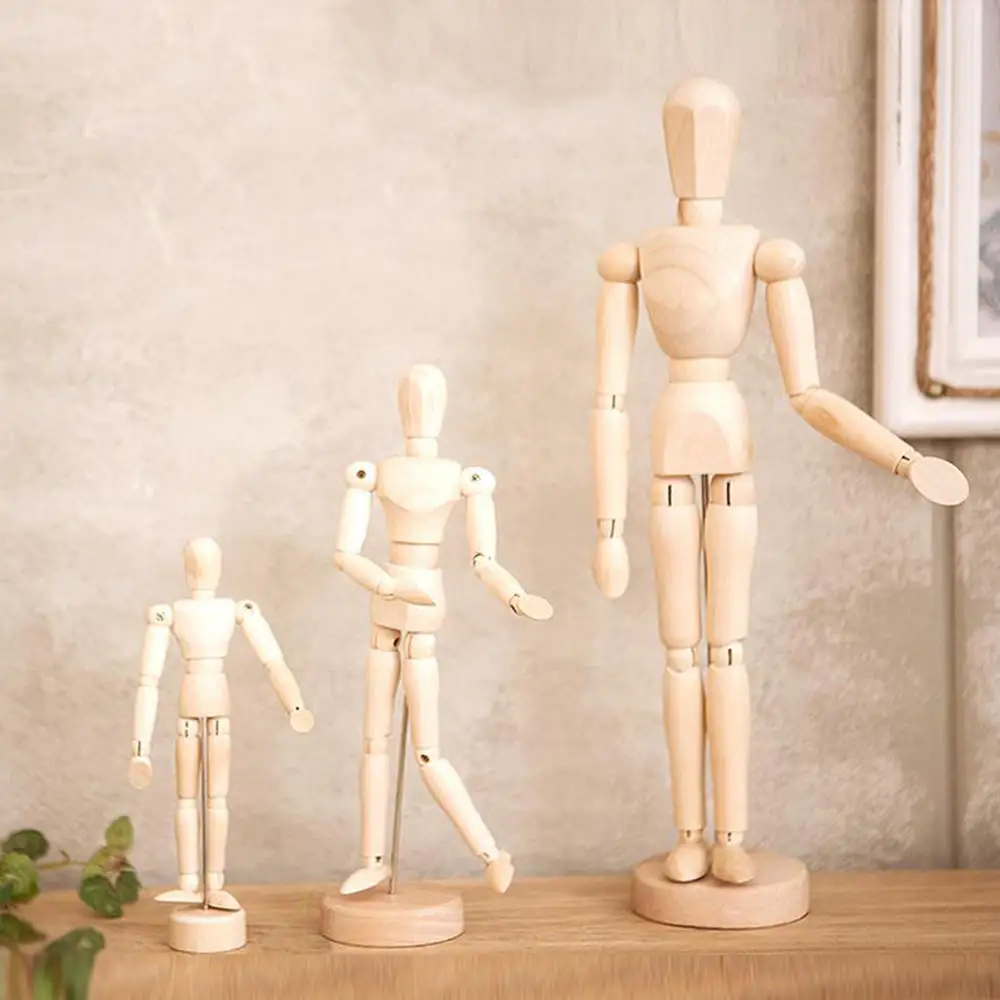 

Wooden Joint Model Dolls 4.5/5.5/8 Inches Sketch Model Bauble Human Artist Wooden Manikin Drawing Mannequin Model