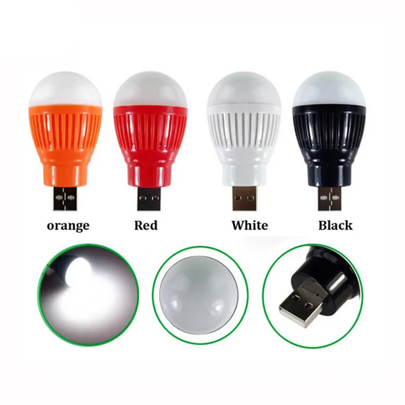 

SXZM 3W DC5V USB Led Night Light USB Led Bulb 4 Color Night Lamp Emergency Lighting Portable Led Bulb Tent Camping Lamp Dropship