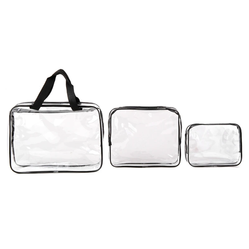 

LKX Environmental Protection Pvc Transparent Cosmetic Bag Women Travel Make Up Toiletry Bags Makeup Handbag Organizer Case