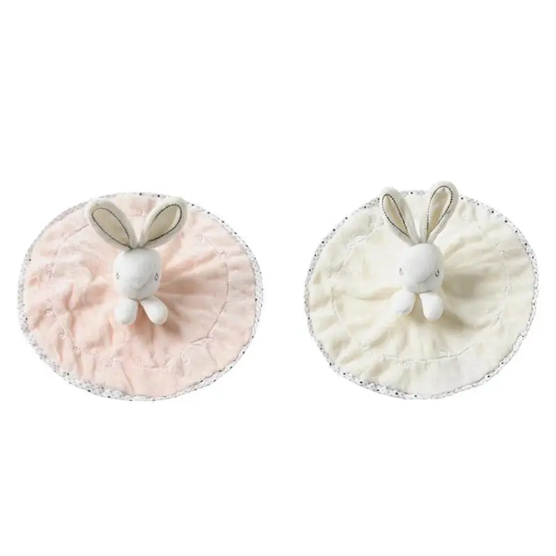 Baby Towel Cute Rabbit Velvet Rattles Appease Infants Saliva Bib Sleep Soothing Plush Soft Security Blanket Newborn Sleep Toy