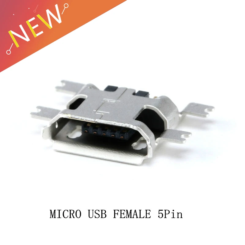 20 шт. микро USB 5pin Тип B 0 8 мм разъем для мобильного телефона мини зарядки четыре