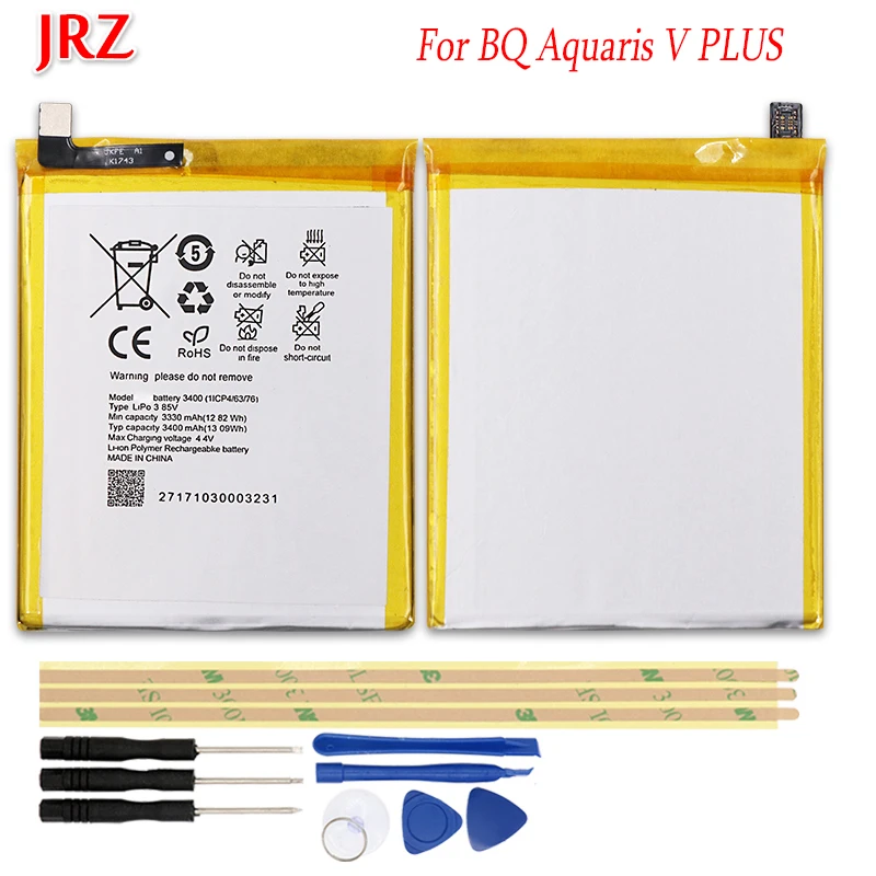

​3.85V 3400mAh High Quality battery For BQ Aquaris V PLUS phone Replacement Batteries Bateria For BQ Aquaris V PLUS with Tools