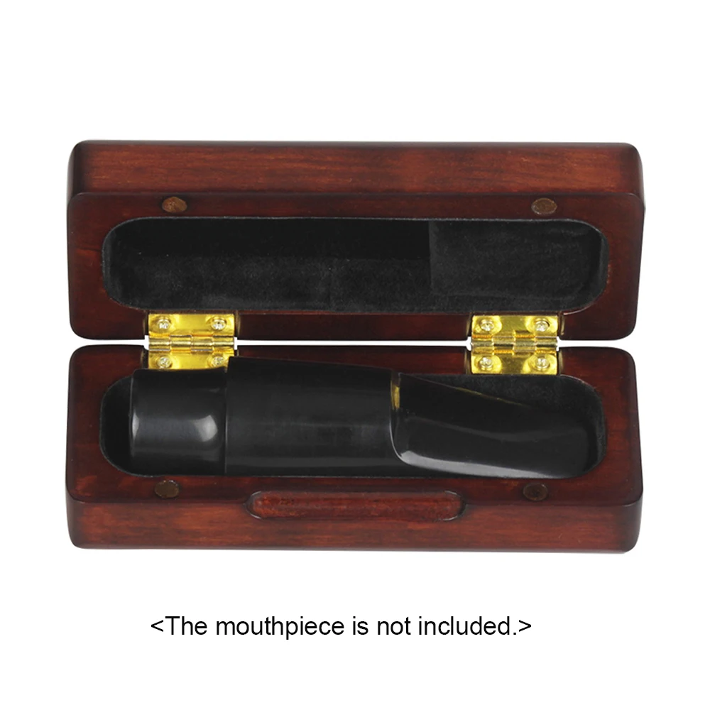 Wooden Saxophone Sax Mouthpiece Holder Case Box Solid Woodin Parts