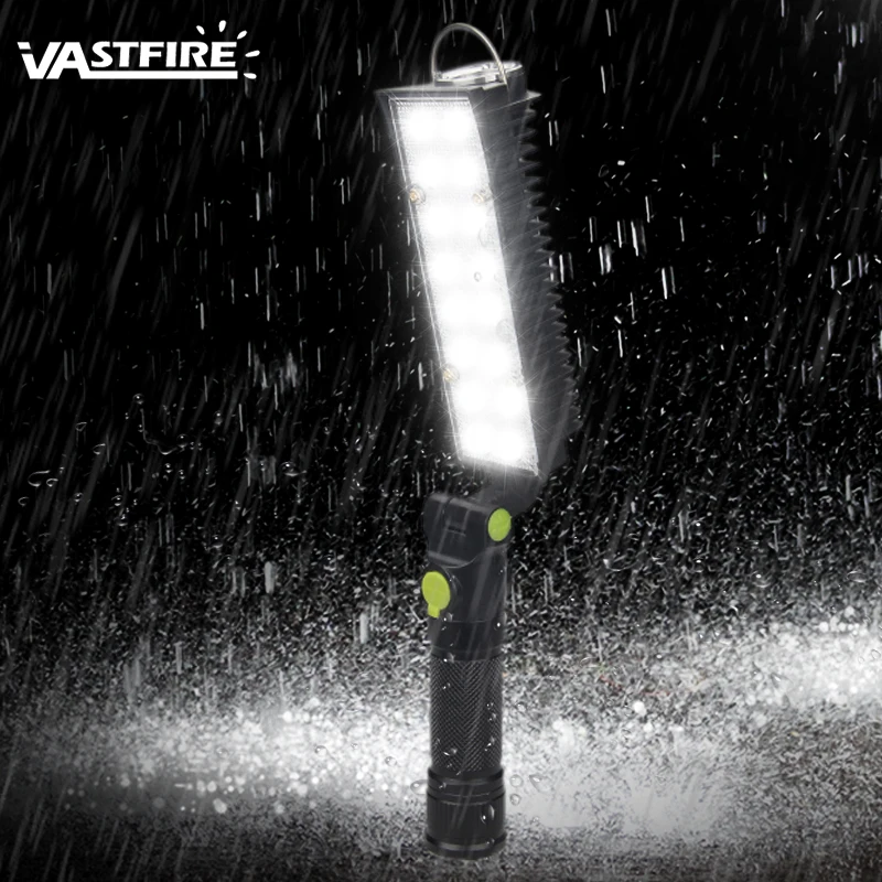 

Portable 5 Mode 16 LED Foldable Lanterna Flashlight USB Rechargeable Rescue Beacon Flash Light Police Magnetic Work Light Torch