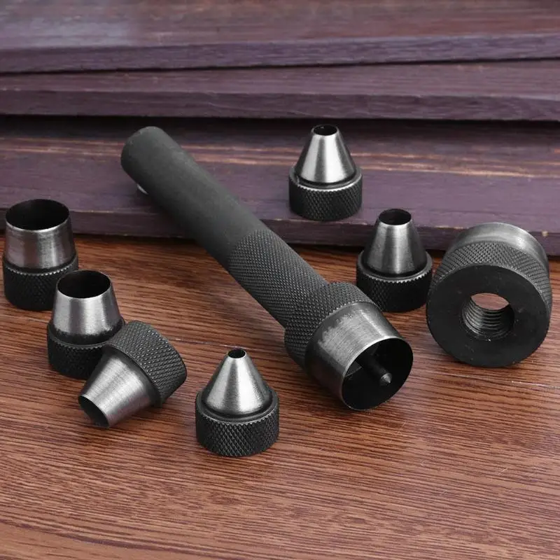 

10pcs Heavy Duty Hollow Punch Kit Tool Set Gasket Leather Rubber Punching Holes Perforating Durable knocking Tools