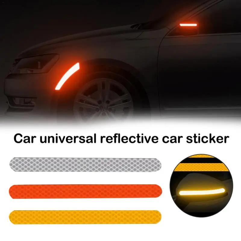 

Car Reflective Strip Universal Mirror Reflective Stickers Warning Logo Personality Car Reflective Strip 2PCS Diamond Reflective