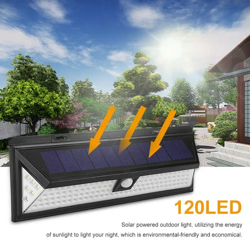 Goedkoop LAIDEY 120 LED waterdichte Outdoor Motion Activated Security Verlichting Heldere Zonne energie Licht voor Patio Dek Yard Garden