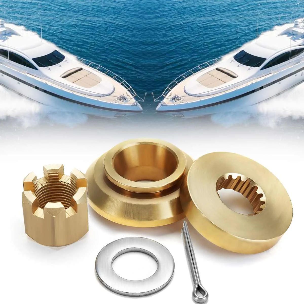 

For Yamaha 100-130HP Propeller Hardware Kits Thrust Washer Spacer Nut Cotton Pin 15 Spline Tooth Boat Parts & Accessories