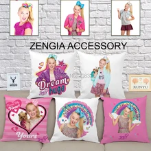 ZENGIA JoJo Siwa Наволочка на подушку размером 45*45, декоративная девочка Подушка Чехол Наволочка из полиэстера для декоративной диванной подушки детские подушки