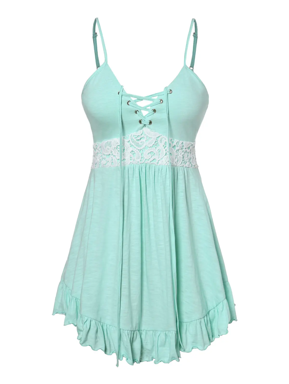

Wipalo Plus Size Cami Lace Panel Tank Top Cotton Spaghetti Strap Sleeveless Casual Vintage High Wasit Tops Women Summer Tees