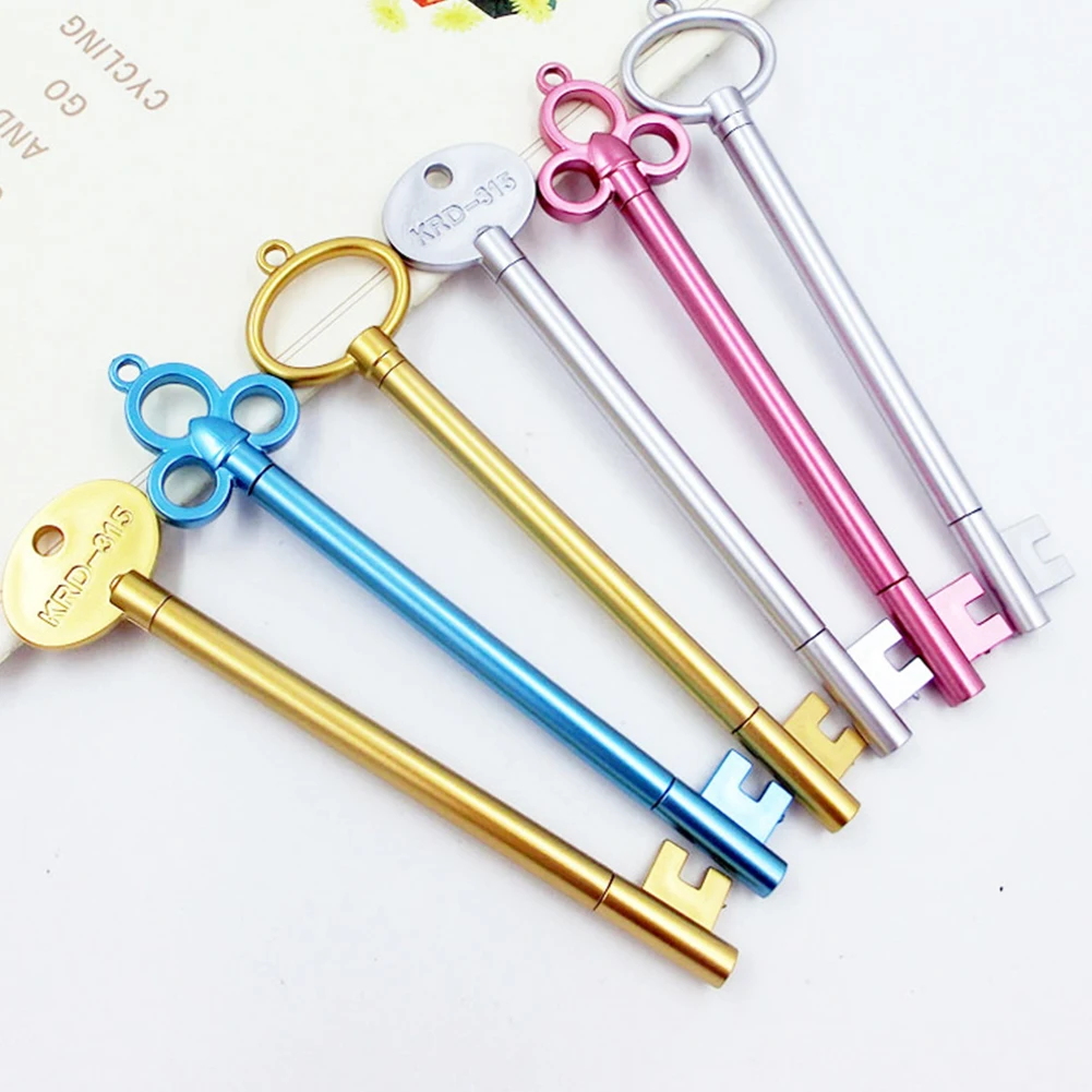 

Keys Cute Plastic Gel Pen Black Ink Children RFID Blocking Lightweight Stationery School Supplies Vintage Slim Smooth 0.5mm