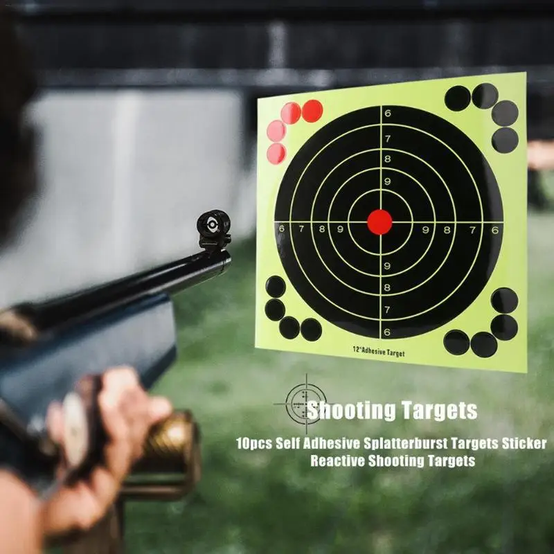 10Pcs Thick Gun Paper Targets Shooting Hunting For Rifle Pistol Range Practice