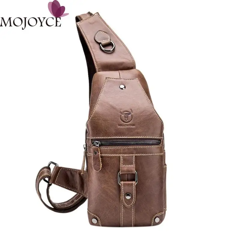 

Male BULLCAPTAIN Casual Shoulder Messenger Bags Men Solid Color Luxury Genuine Leather Crossbody Chest Bags