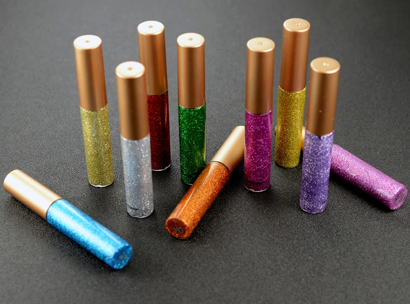 10 цветов Сияющий Блеск жидкая подводка для глаз карандаш стойкие блестки металлические 2 в 1 тени и набор для подводки карандаш TSLM1