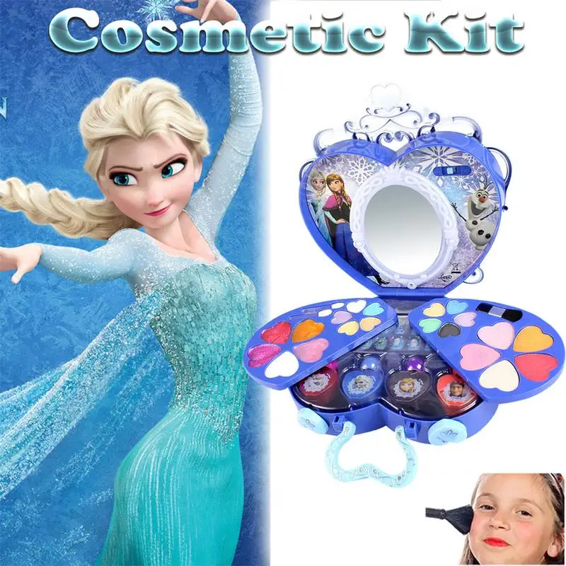 39Pcs Cosmetic Kit for Disney Frozen Magic Mirror Series Makeup Set for Girls Practice Make Up Toy Ornaments