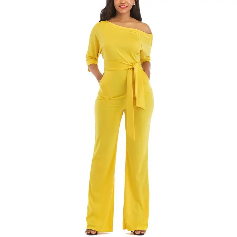 

7 Color Women Summer Wide Leg Romper Casual Strappy Five-point Sleeves Loose Long Jumpsuit Dungaree Party Overalls