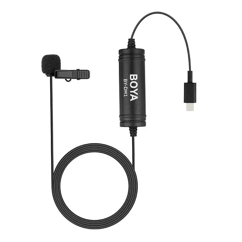 

Boya By-Dm1 Professional Lavalier Microphone For Iphones X/8/8 Plus/7/7 Plus Ipads Mini 4/3/2 Ipads Pro Ipads Air 2 Ipods Touc