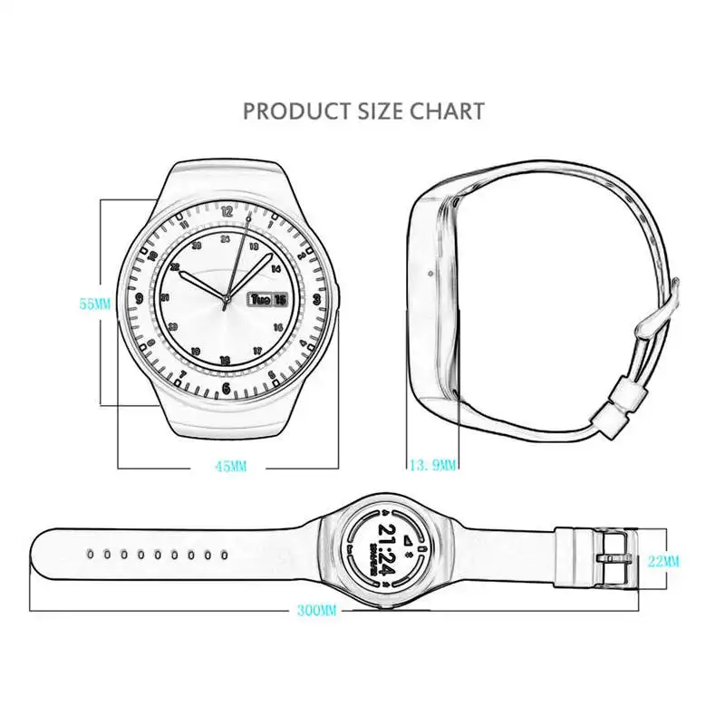 Multifunctional Bluetooth Smart Watch Full Circle Press Screen Call Watch Support Sim TF Card