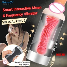 RENDS Smart interactive vibrator men masturbator artificial realistic vagina clip Vaginal pocket pussy adult Sex toys for men