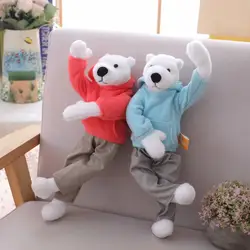 Полярный медведь плюшевые игрушки могут быть скручены плюшевые белый медведь с толстовка чучело Рисунок игрушки куклы для детей Детский