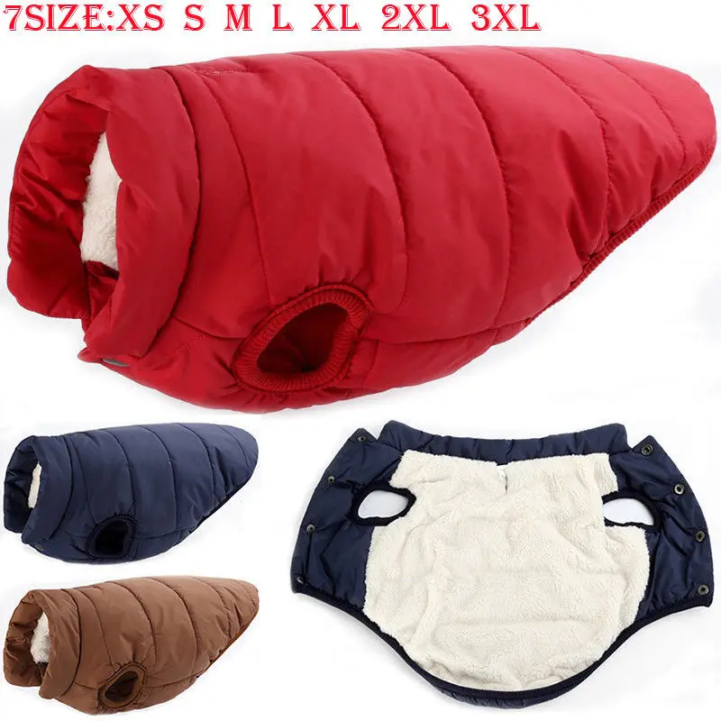 

Brand New Winter Warm Padded Dog Puppy Clothes Waterproof Pet Coats Vest Jacket For Dog Small Big Size