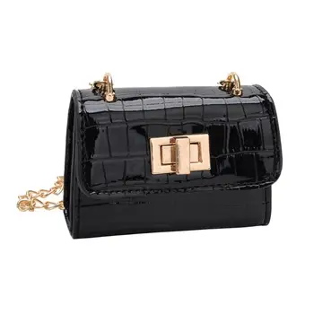

New Fashion Cross Square Baby Girls Chain Mini Shoulder Bags Small Size Children Crossbody Bag