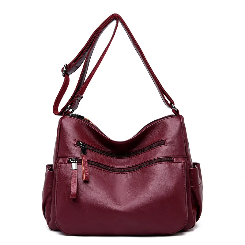 

2019 New Big Women Bags Soft Leather Hobos Female Handbags Fashion Shoulder Bags Ladies High Quality Design Bag