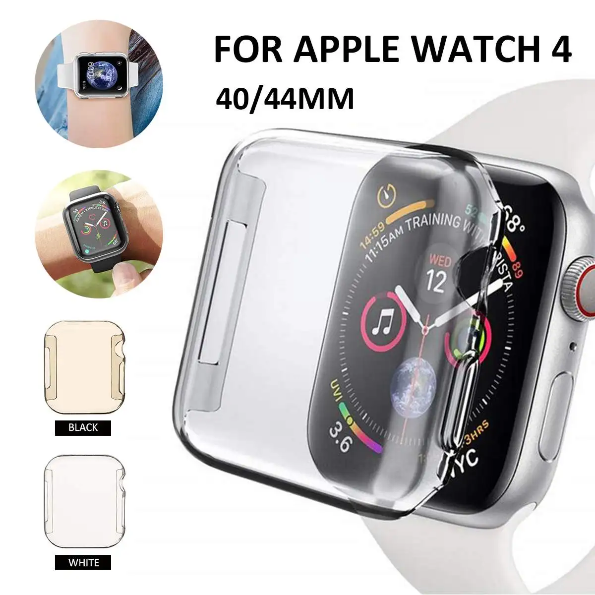 Clear Transparent Hard Protective Film Cases Smart Watch Cover for