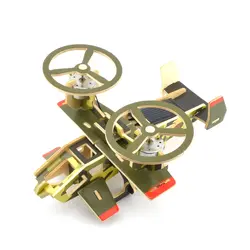 Забавный DIY образовательная сборка головоломка на солнечных батареях 3D Деревянный Скорпион Твин-двигатель Вертолет Самолет деревянная