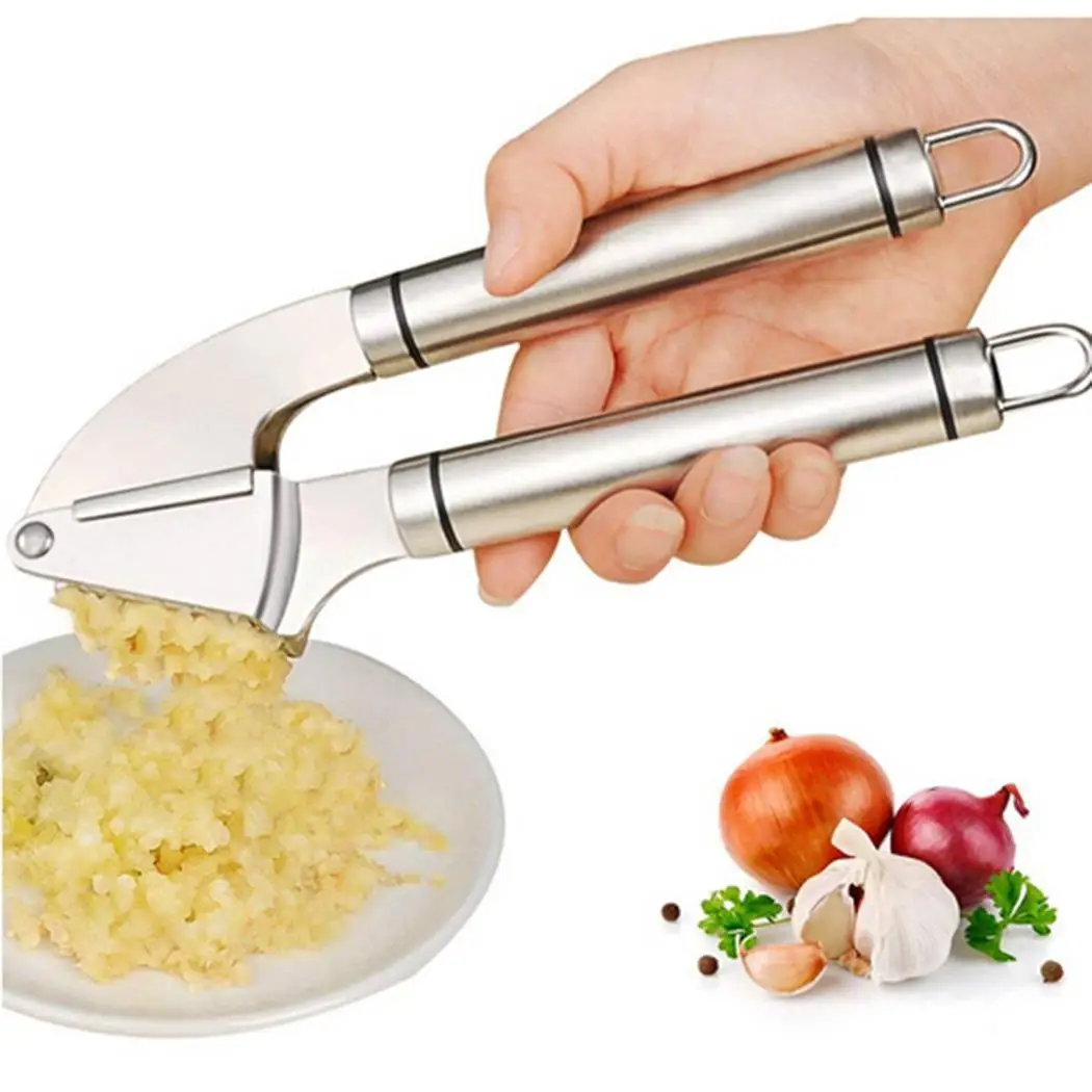 

Silver Daily garlic Steel Making Tools Cooking Kitchen ginger Garlic Useful Stainless Press New