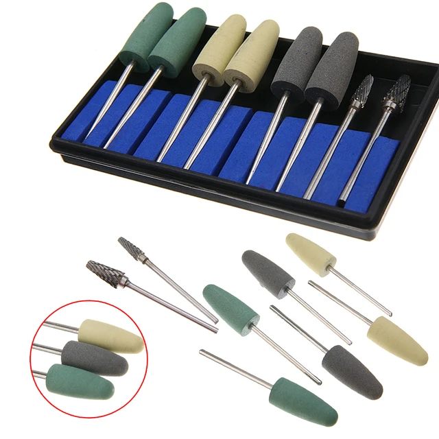 8pcs/Set Dental Polishing Burs Silicone Tungsten Steel Drill Polisher