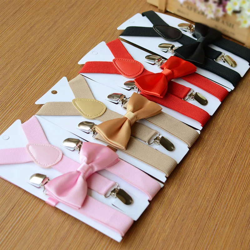 Распродажа для мальчиков и девочек Y-обратно эластичный галстук-бабочка ремень с подтяжками с зажимами детей регулируемые подтяжки костюм